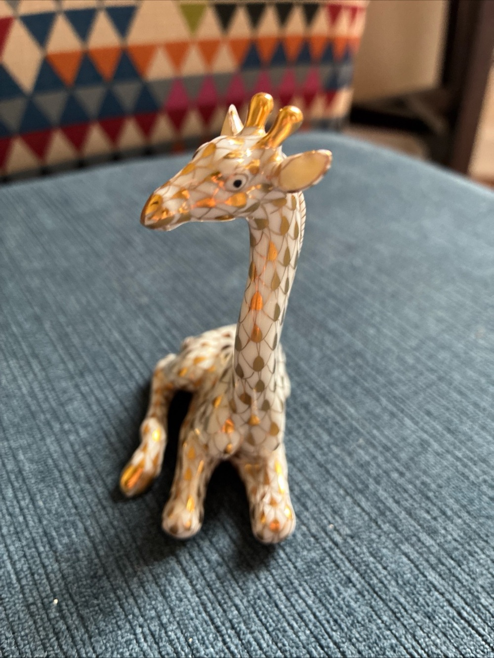 Herend Giraffe 15471 gold fishnet figurine - Picture 2 of 6